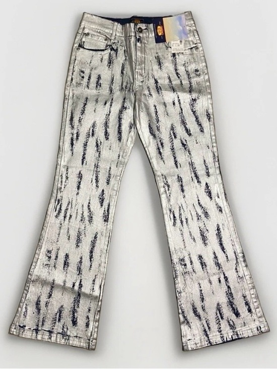 Route 66 Denim - VTG Y2K Route 66 Low Rise Metallic Silver Blue Bootcut Jeans Junior's 14 NWT